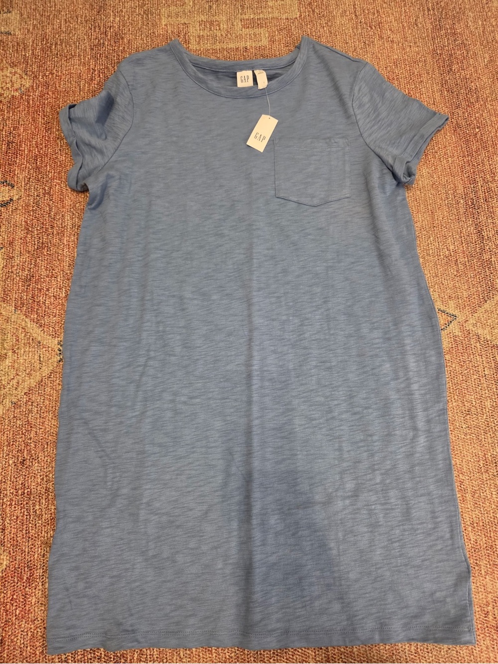 Gap blue cotton T shirt mini dress casual soft size medium NWT